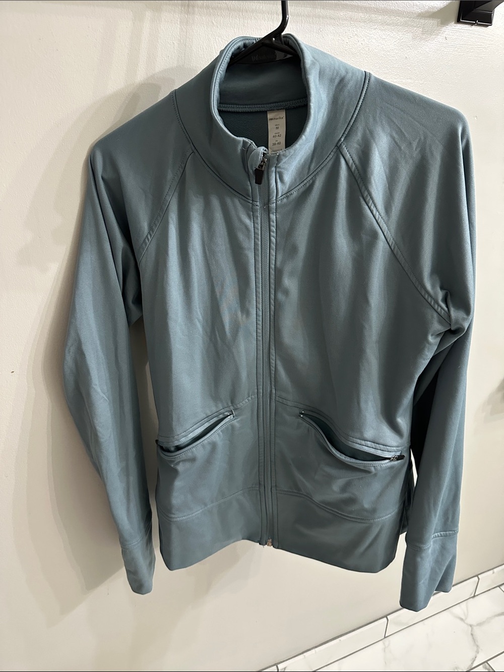 Marika Light Blue Full-Zip Utility Jacket